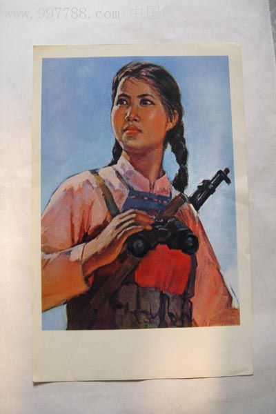 油画女民兵