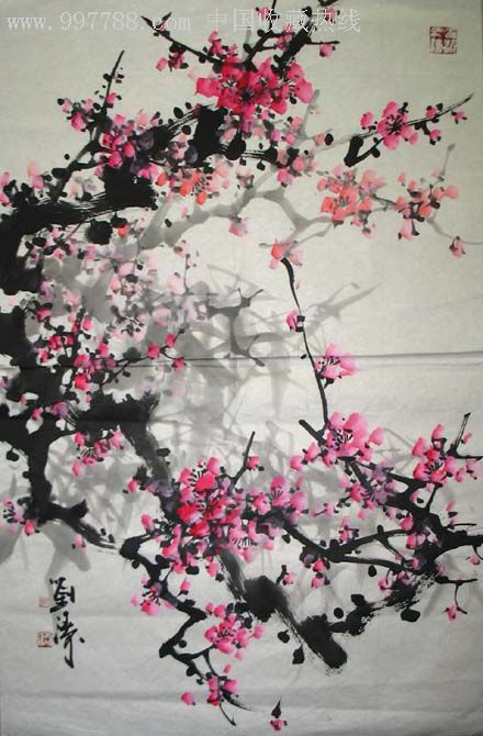 实力画家刘涛四尺三开梅花0727