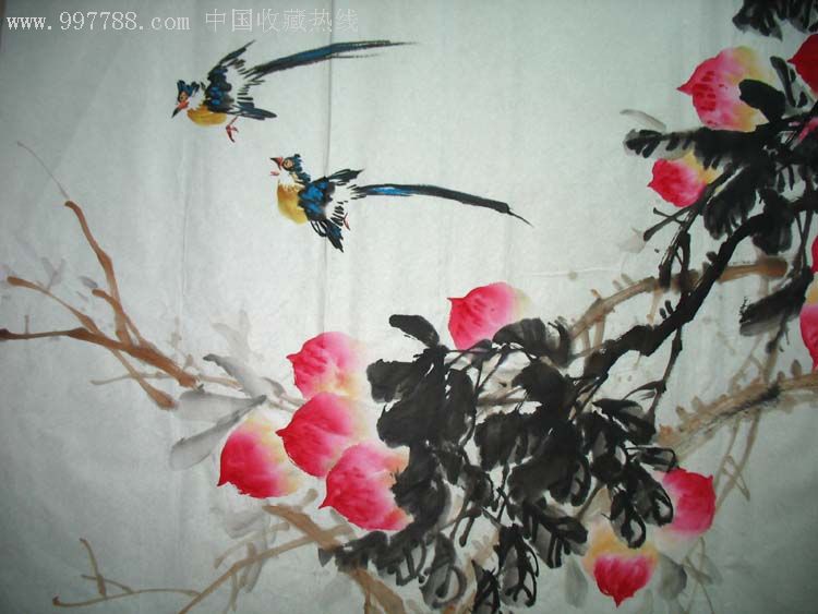 实力画家黄山川四尺花鸟延年益寿0754