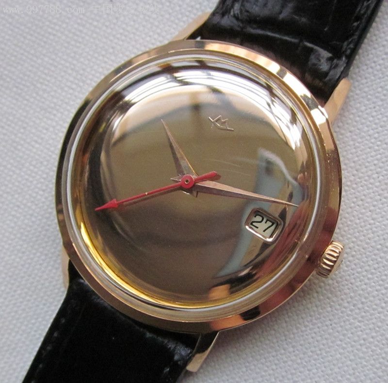 古董瑞士movado摩凡陀18k金面 金壳自动表