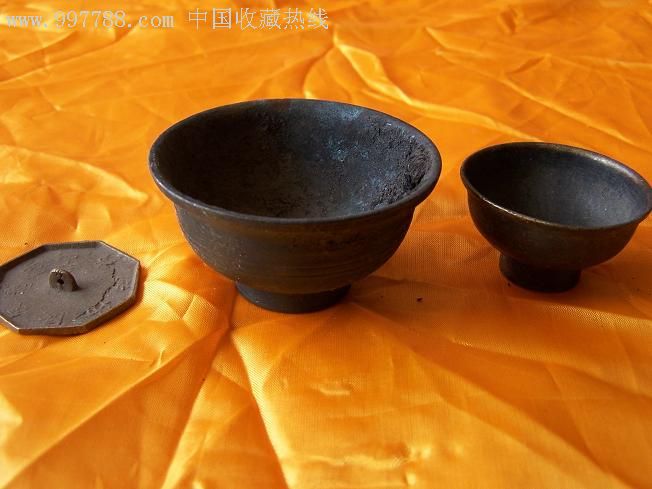 清代铜碗民国八卦压腰镜