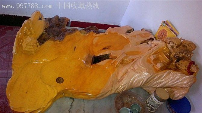 野生香榧木茶盘/实木茶盘/茶海/精雕山水_第1张_7788文房四宝收藏