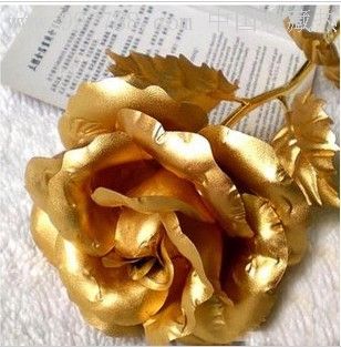 9%(千足金)纯金箔全开玫瑰【产品尺寸】花朵直径9厘米,叶长5