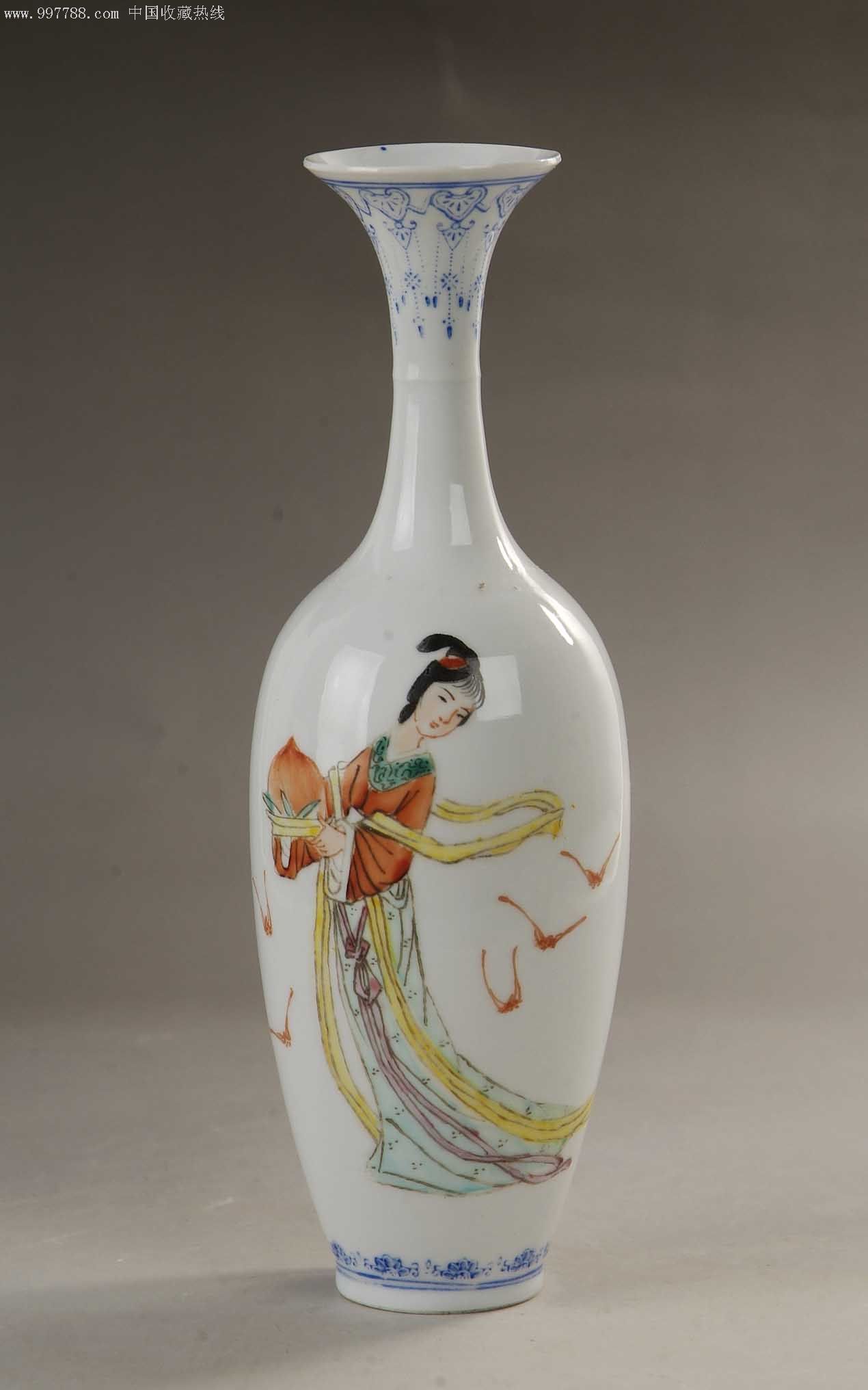 麻姑献寿粉彩博胎赏瓶