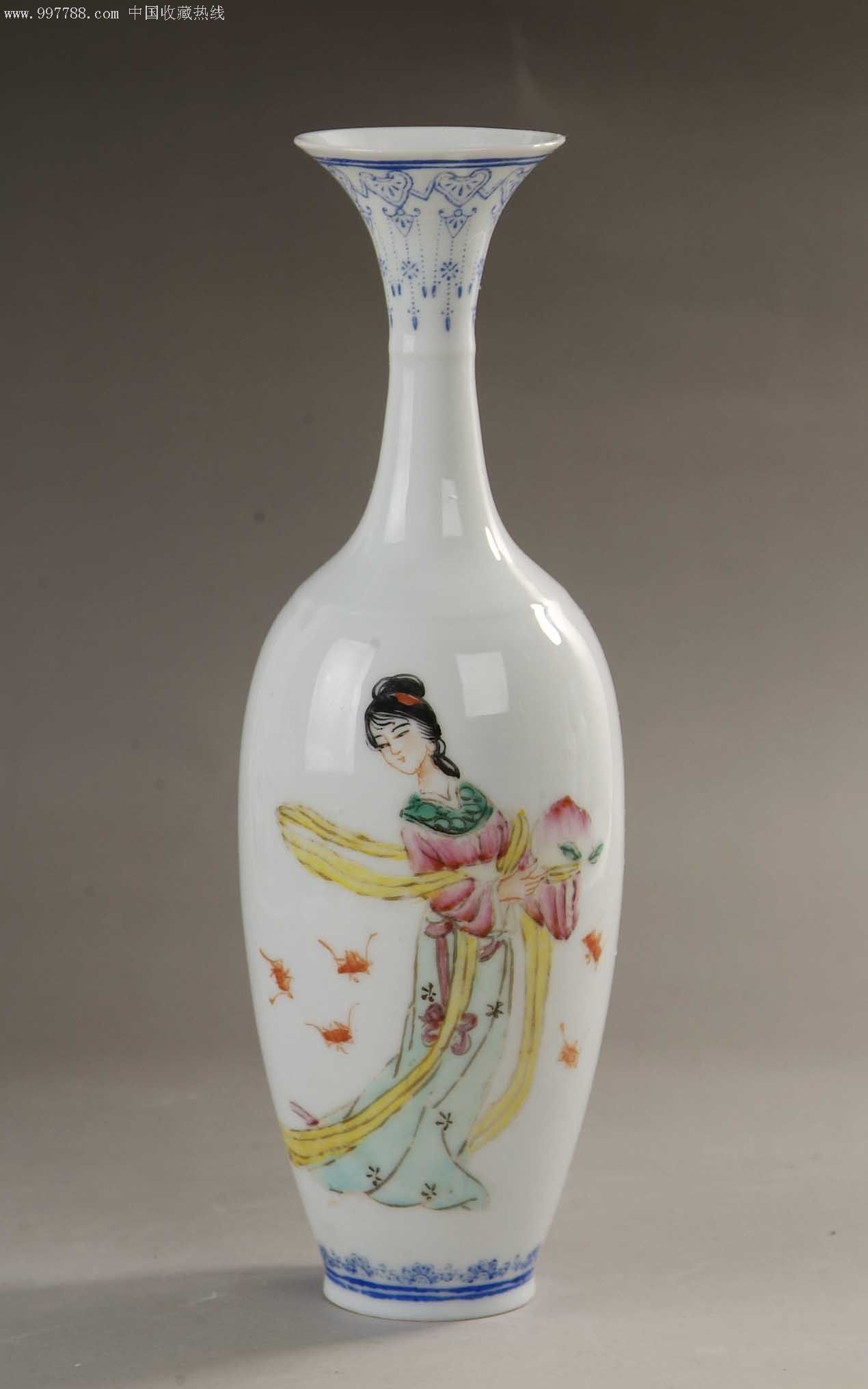 麻姑献寿粉彩博胎赏瓶