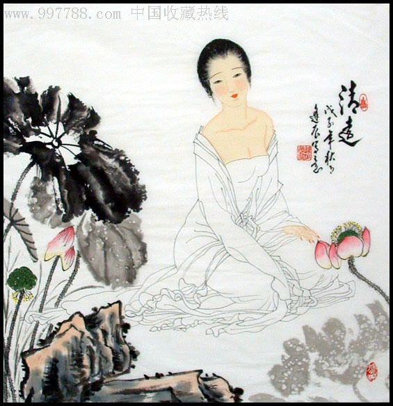 [品墨斋]★山东美协会员著名人物画家★胡逢晨★古美女糸列之09