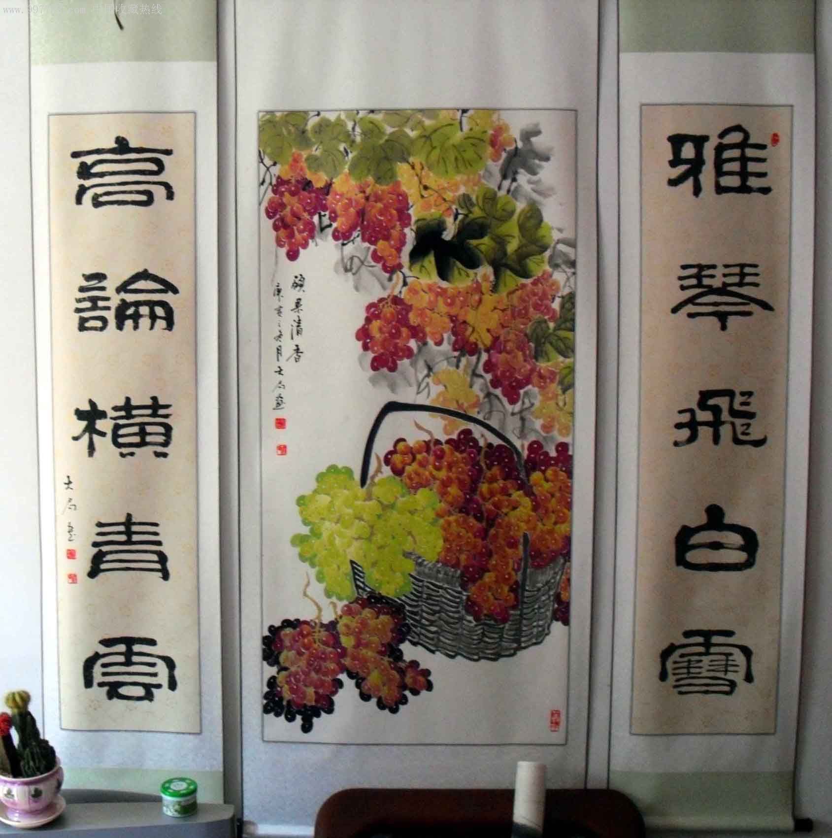 中堂配对联_花鸟国画原作_第1张_7788字画网