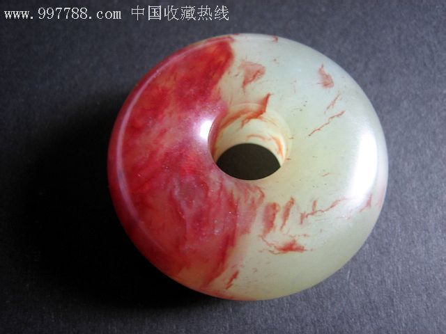 鸡血红岫玉平安扣