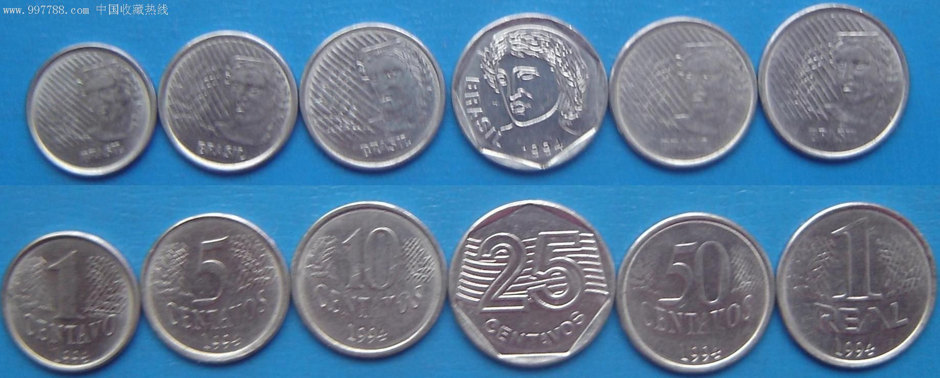 乐藏阁巴西1994年同年号硬币美少年版6枚套