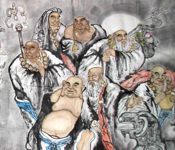 广西美协时育林·大丈二人物作品·十八罗汉图