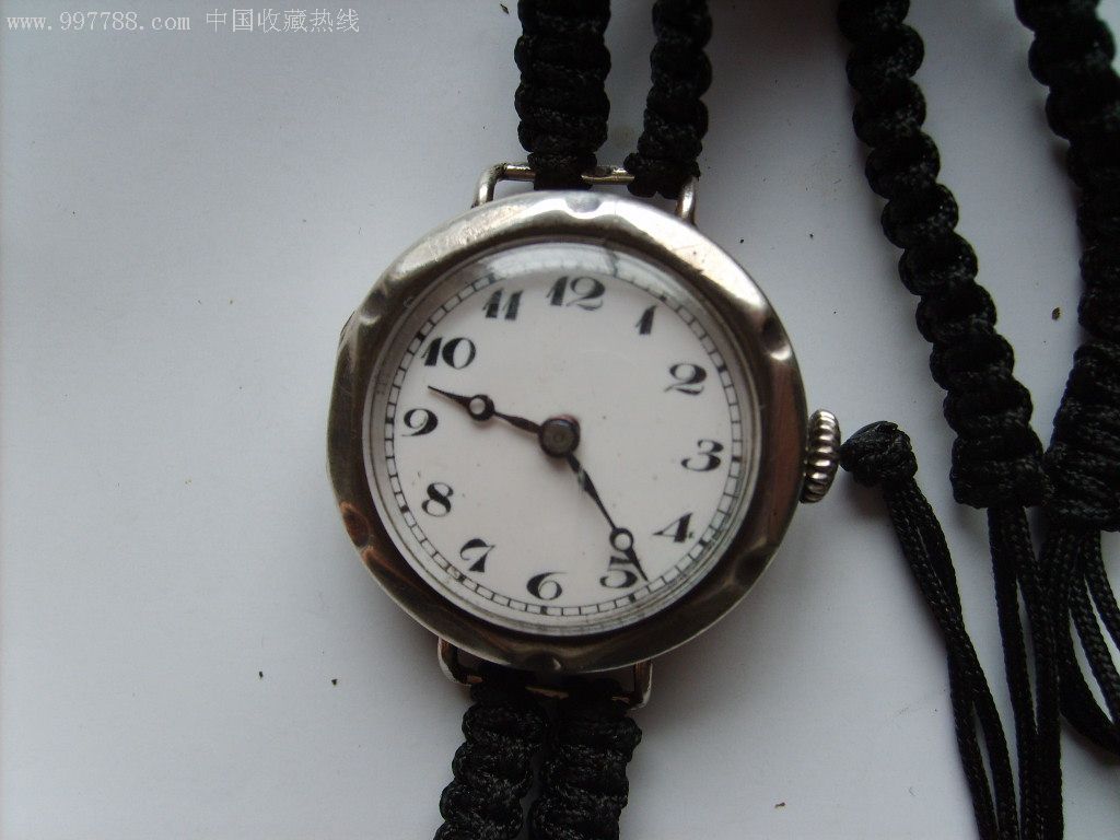 白银花型壳瓷盘15钻古董女表,手表/腕表【鹤宝轩】_第1张_7788手表