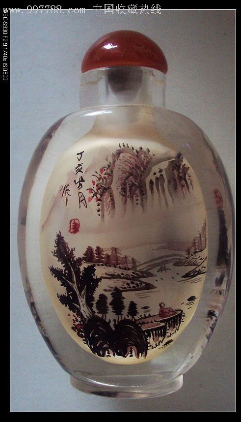 内画鼻烟壶-山水图-仿古山水