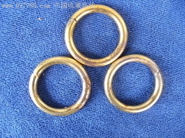 金属镀铜拉环三个合售