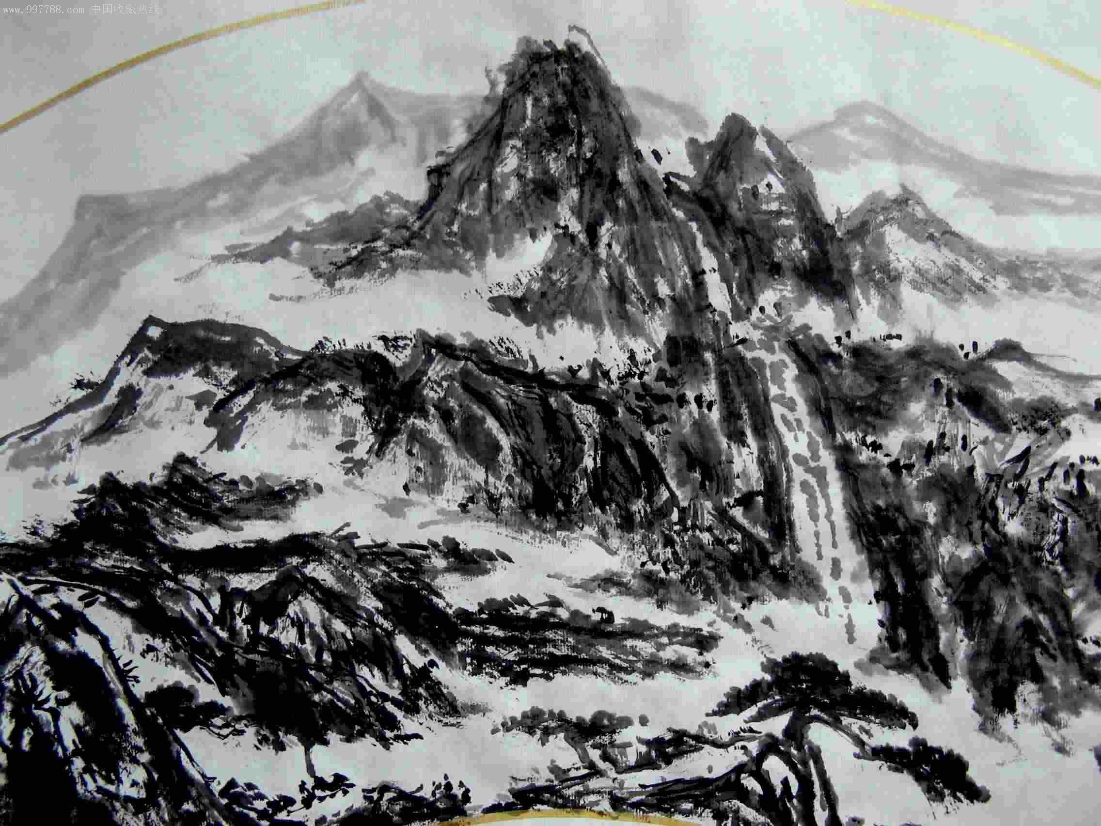 山东实力派画家三尺扇面山水画之三