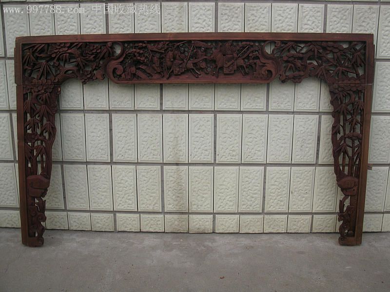 清-银杏木-松竹梅,刀马旦人物挂落