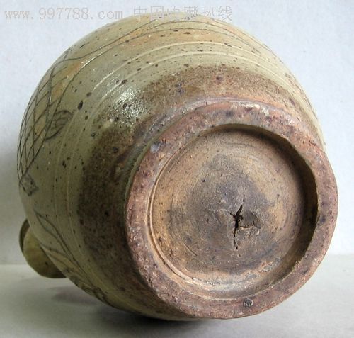 辽金古瓷器老瓷器刻花双鱼纹净瓶【大开门好器形】