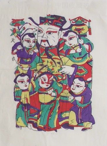 朱仙镇木版年画|梁公馆|五子登科|门神|收藏|国礼
