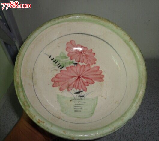 民国釉上彩小盆