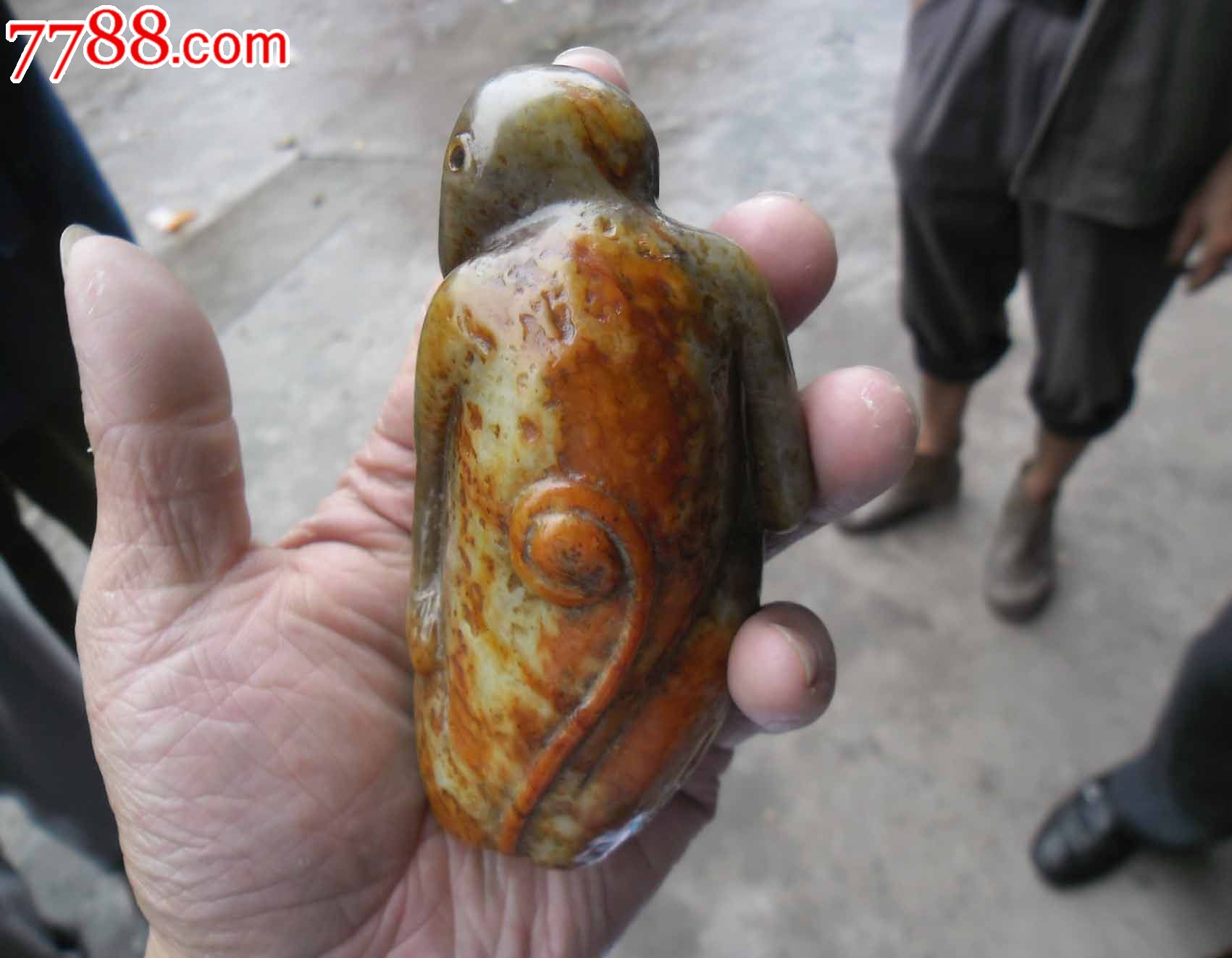 和田玉籽料猴子,高10.