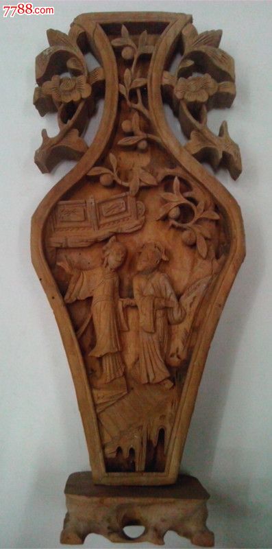 八十年代花瓶人物木雕