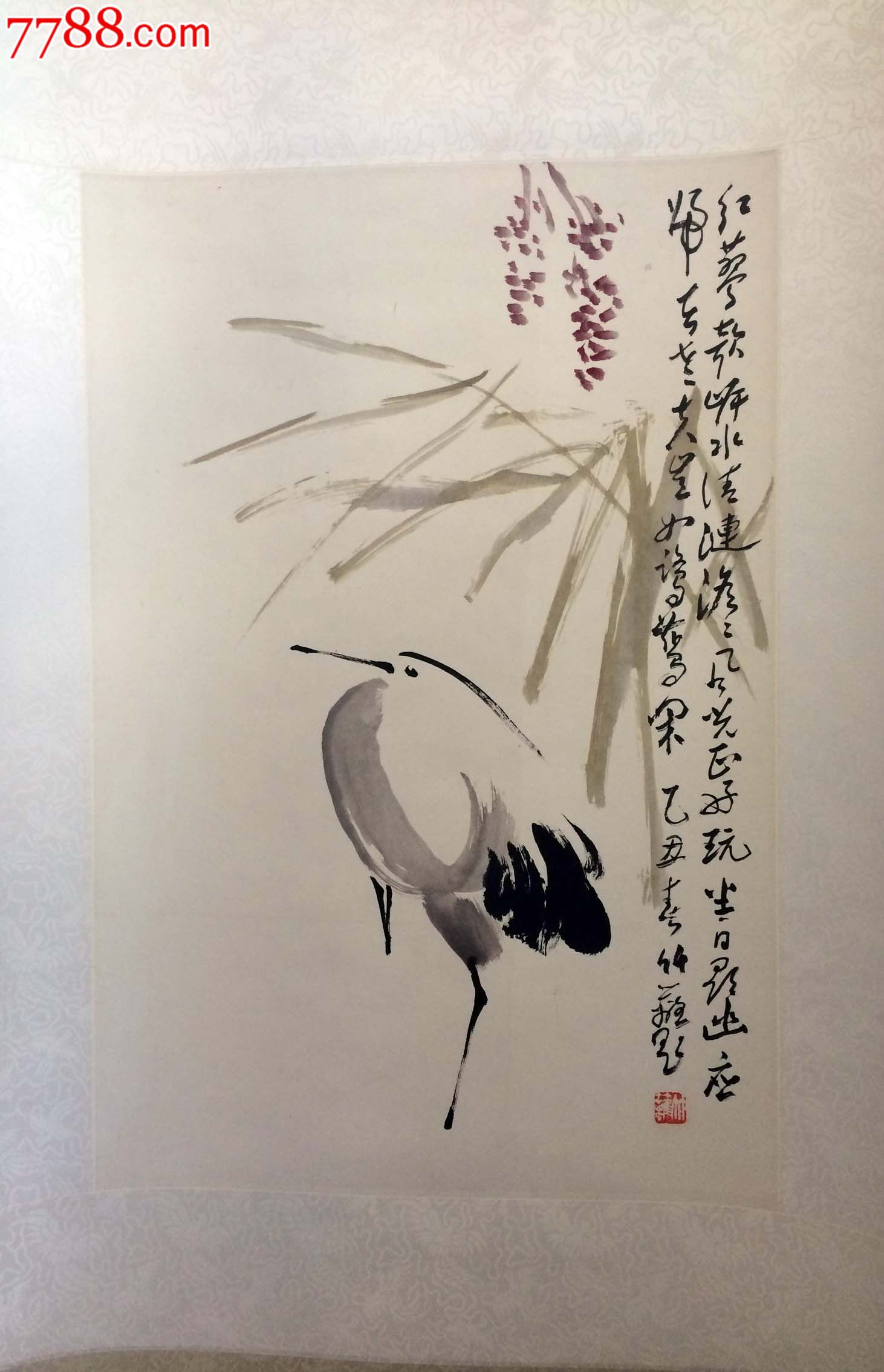 孙竹篱花鸟四尺三开-花鸟国画原作-7788收藏