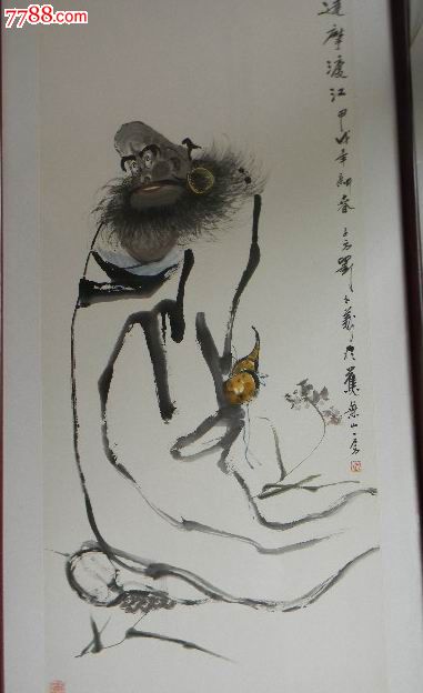 刘志义画作达摩渡江