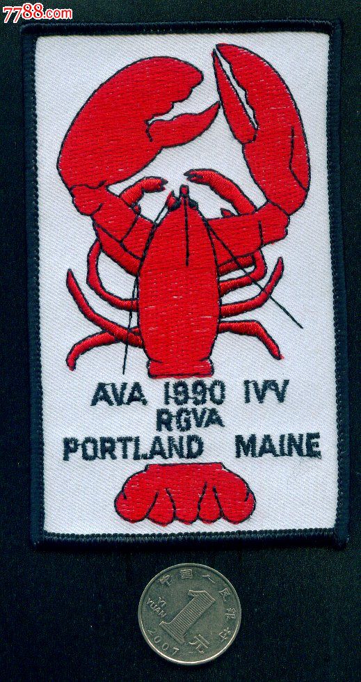 90年国外刺绣衣标(龙虾图案)