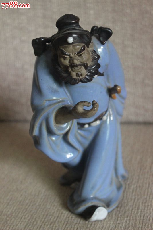 八十年代石湾公仔陶瓷摆件工艺品客厅摆设镇宅辟邪钟馗摆件