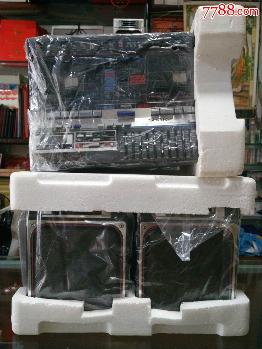 全新80年代厂家库存:sharp夏普gf-800双卡立体声收录机(实物对图)