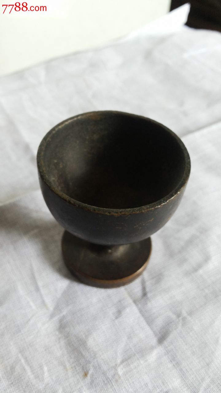 清代铜酒杯一个