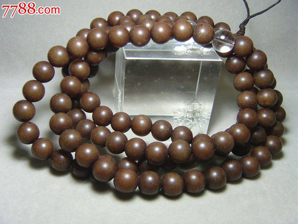 清代108颗咖啡色铜冠菩提念珠