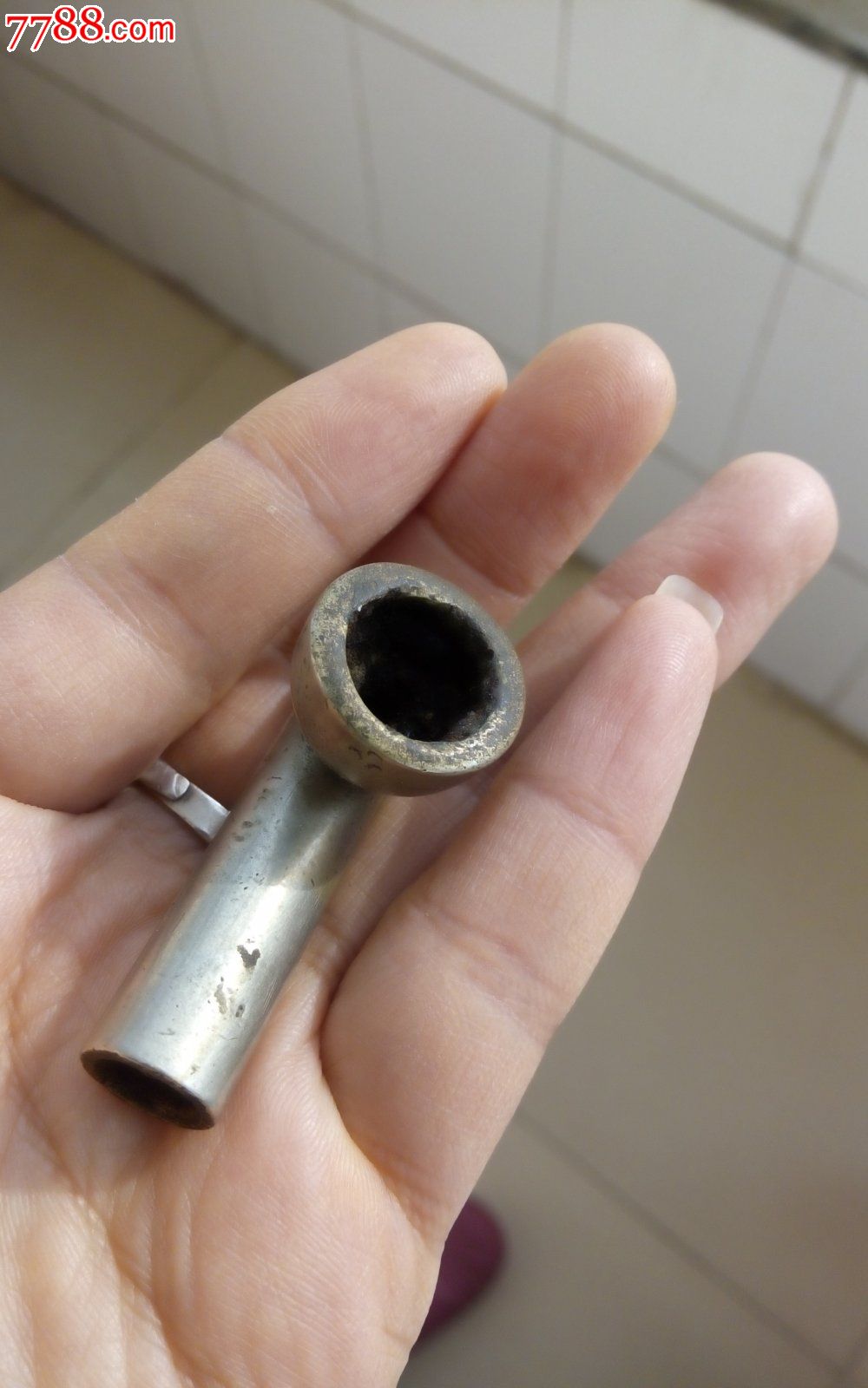 民国名家西天盛老店烟袋锅白铜西天盛老店烟锅马头锅老烟具