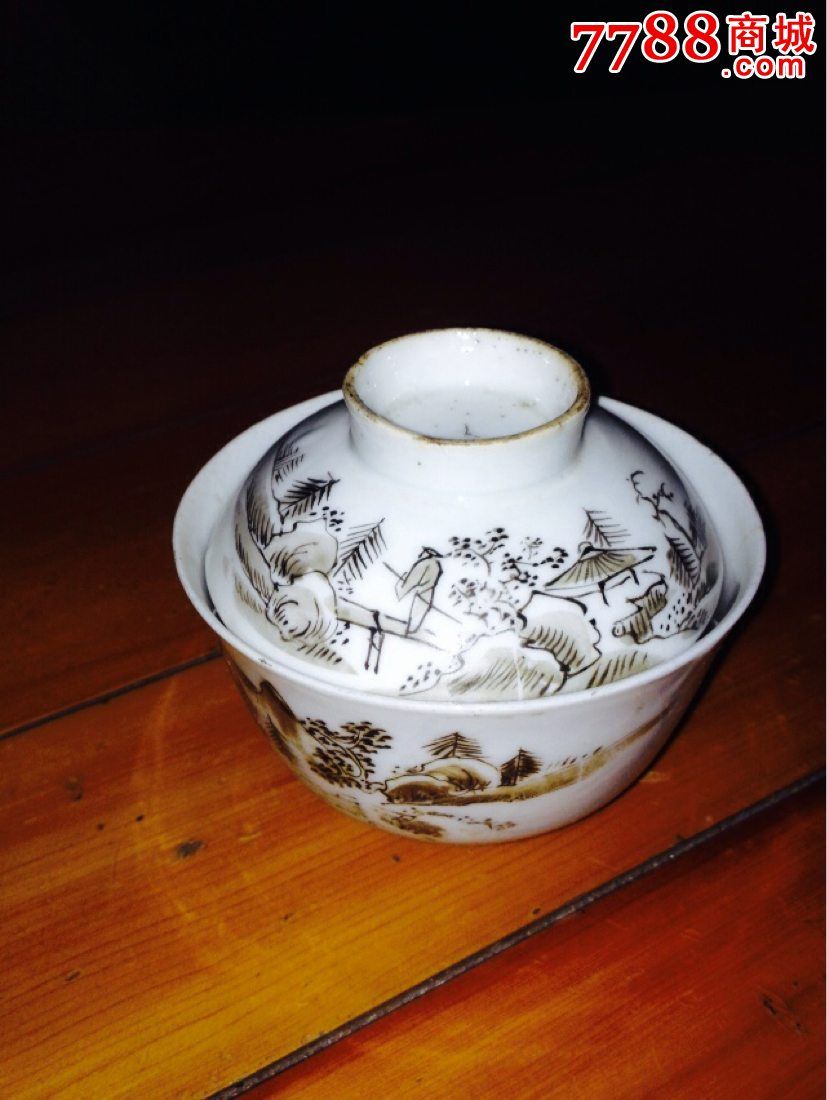 民国石泉款粉彩茶盏