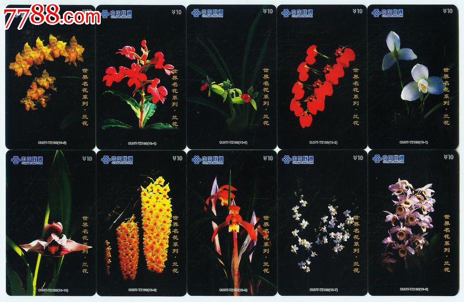 电话收藏卡联通世界名花-兰花40全