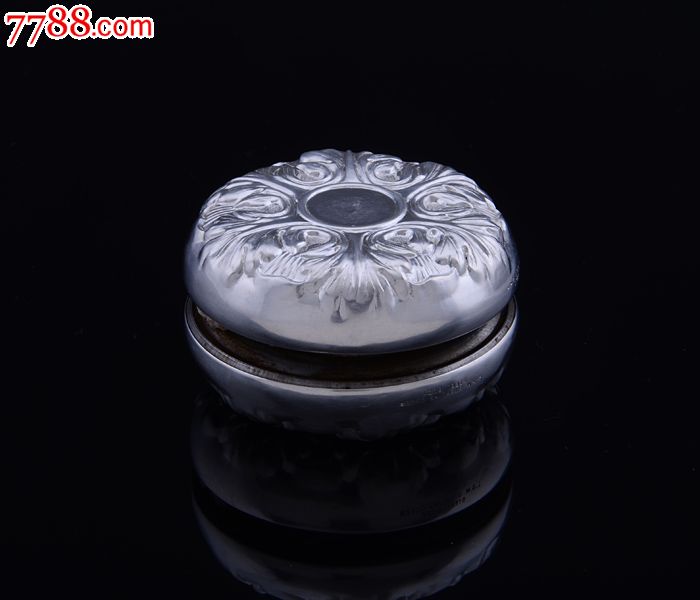 西洋古董银器收藏罕见美国925银壳浮雕花卉悠悠球儿童益智玩具