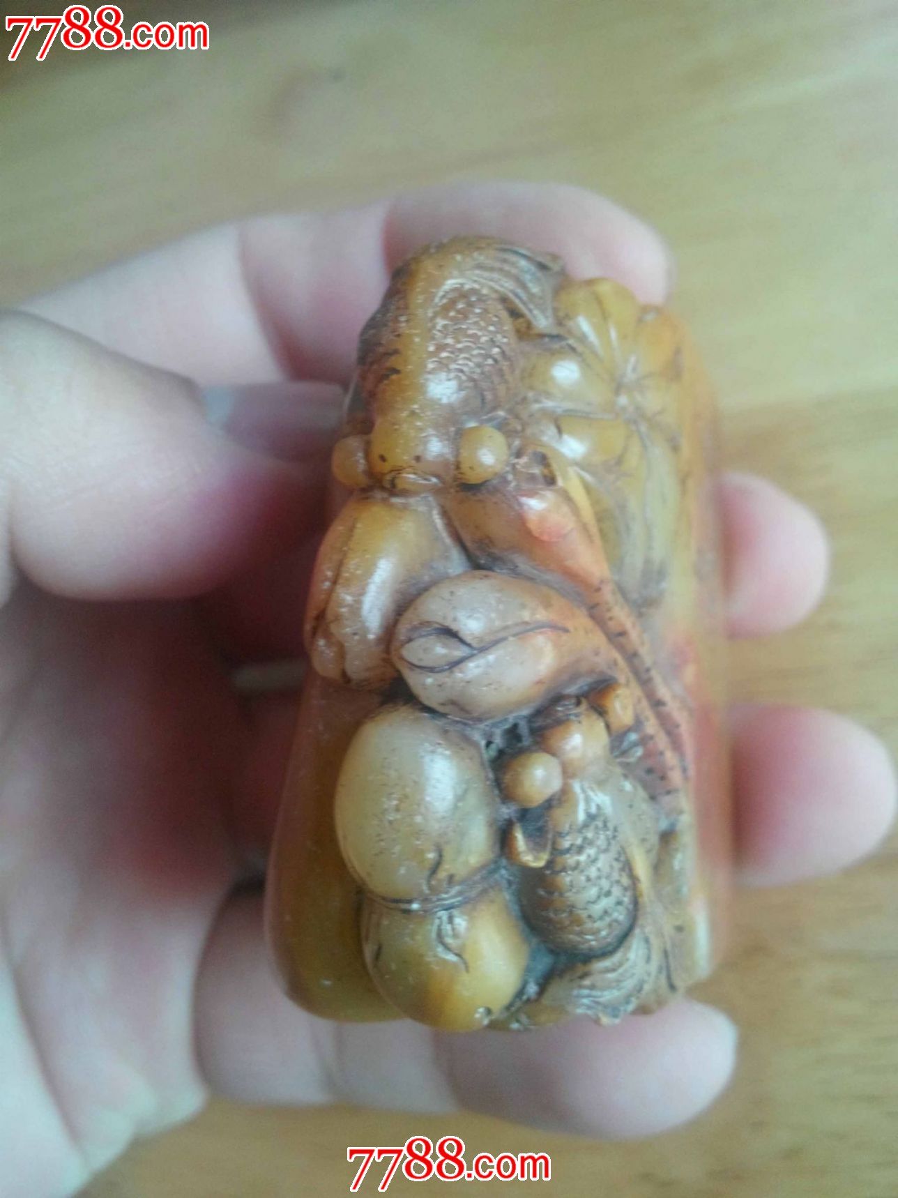 寿山石印章闲章莲莲有鱼