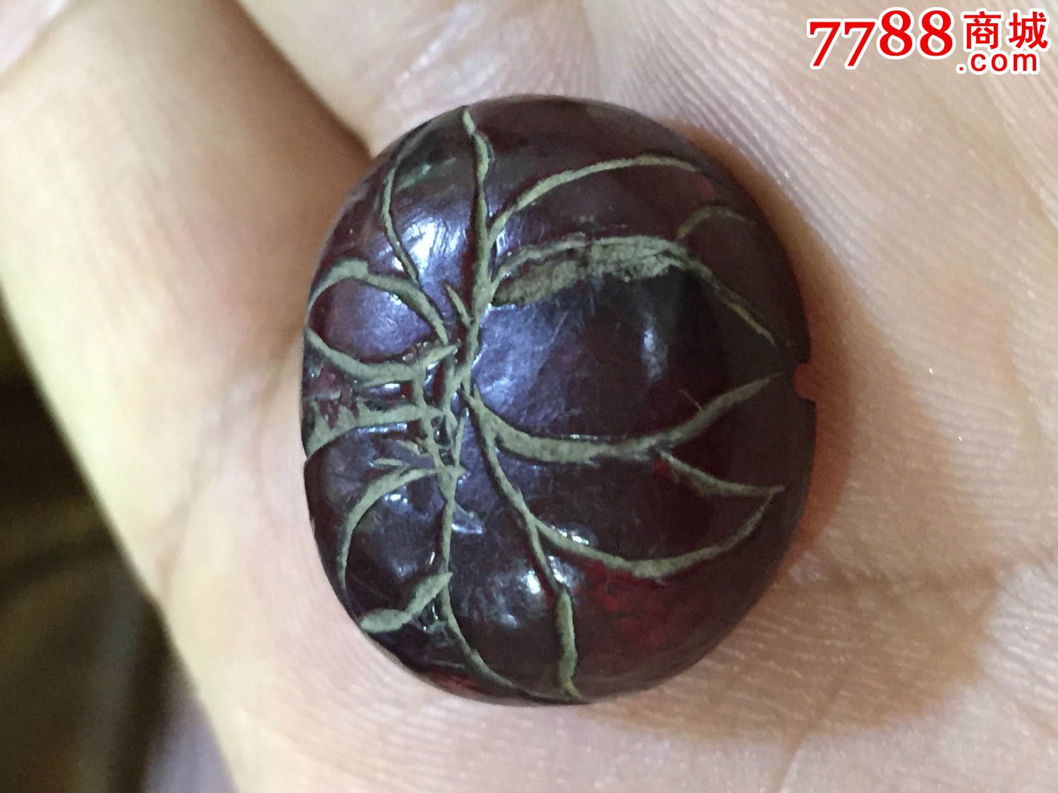 老清代血珀帽正琥珀配珠珠子