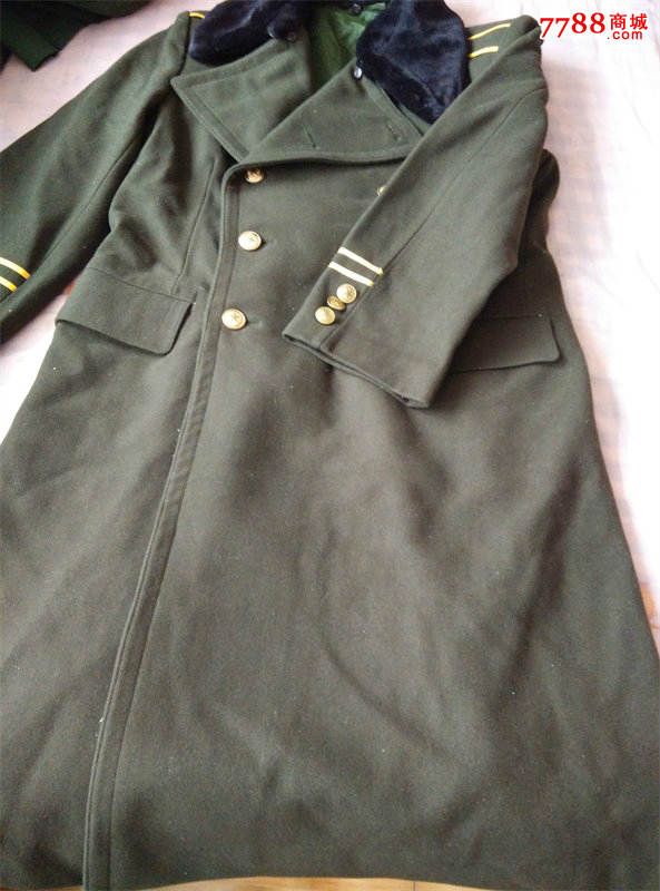 8*-92式呢子工安呢子黑色毛领大衣老式警察呢子大衣175的