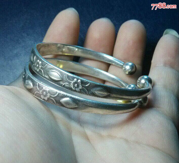 美品老银镯一对
