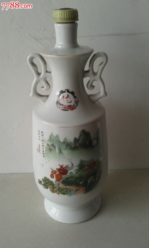 艺术老酒瓶收藏=80年代潞酒陶瓷酒瓶(3斤高度31ml)酒标完整