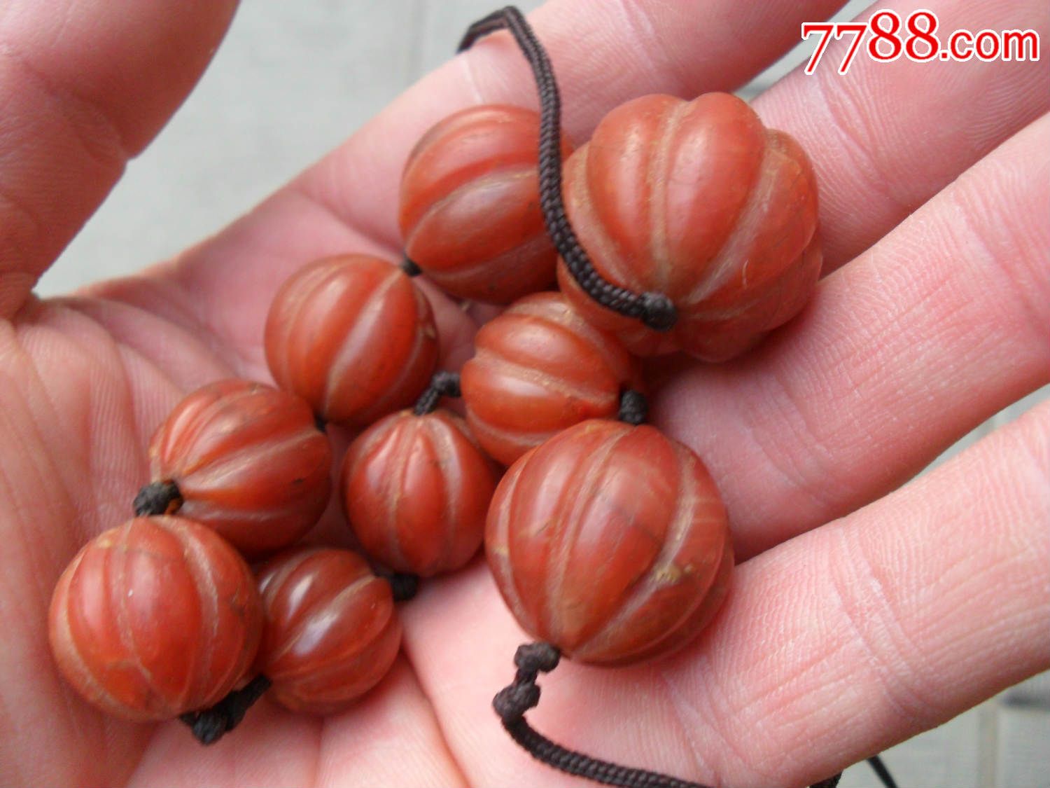 清代老南红玛瑙珠子(一口价