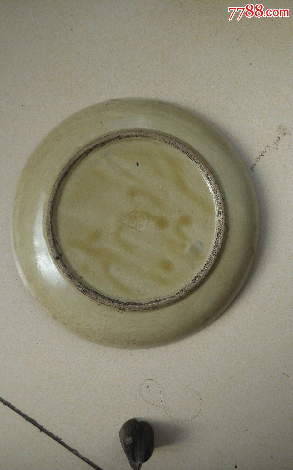 六七十年代大鱼盘青花鱼盘陶器老鱼盘福陶古玩