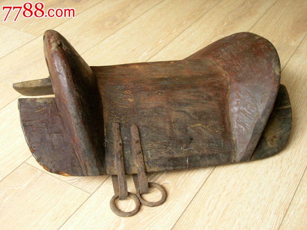 马帮遗旧150401-边疆早期手工制整料硬木老马鞍3kg古朴少见