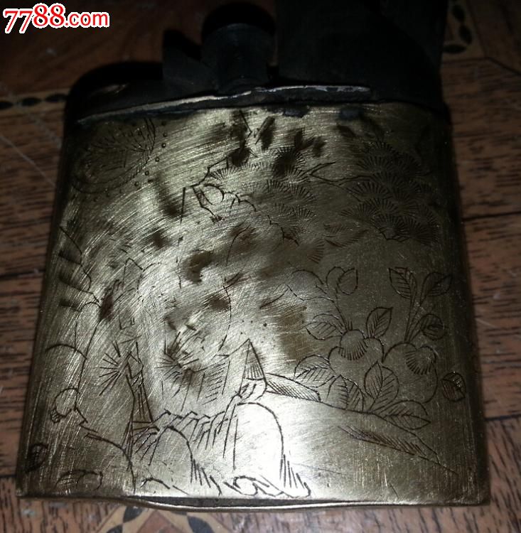 特价民国全铜全满工雕刻人物花卉图水烟袋烟具一个包老怀旧收藏