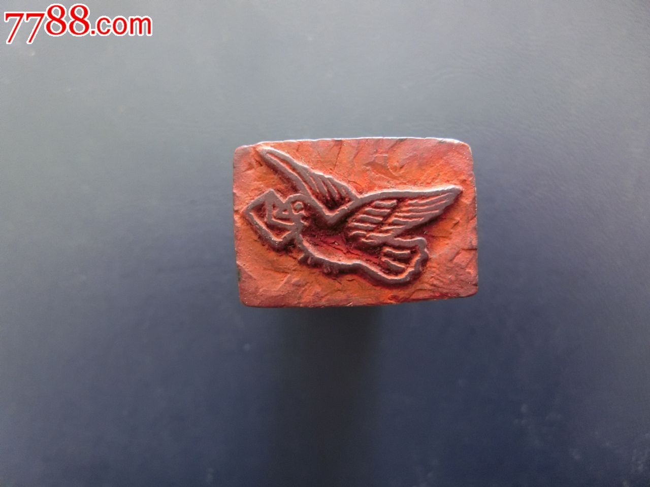 古玩杂项真品民国木制手工雕刻信鸽老印章信封封印稀少包老