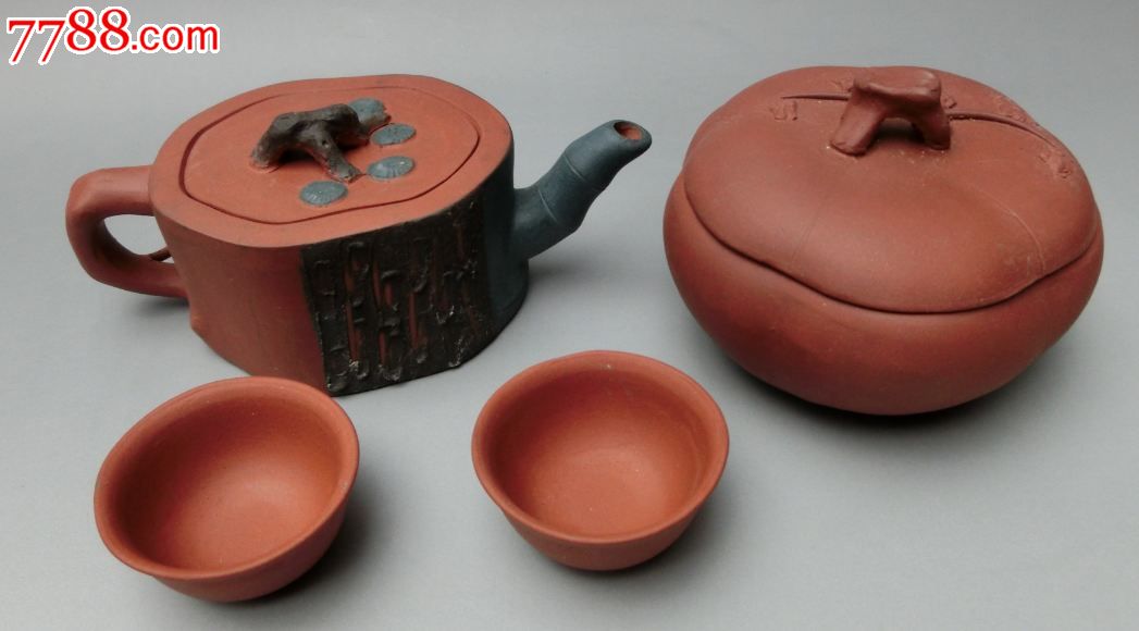 国营茶厂,库存精品,艺师蒋金仙,老紫砂梅花茶具套装,紫砂壶,八十年代