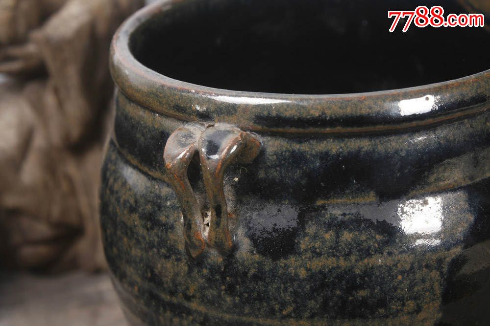 黑釉窑变双耳罐