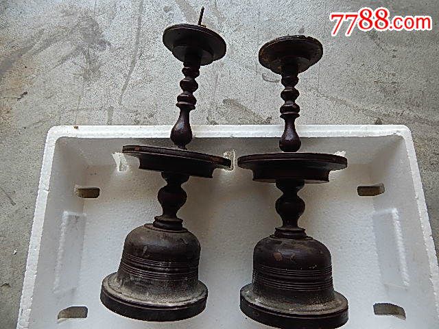 老木头蜡台一对