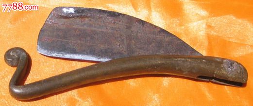 清代蒙古族红铜柄剃刀集宁古玩工具特价