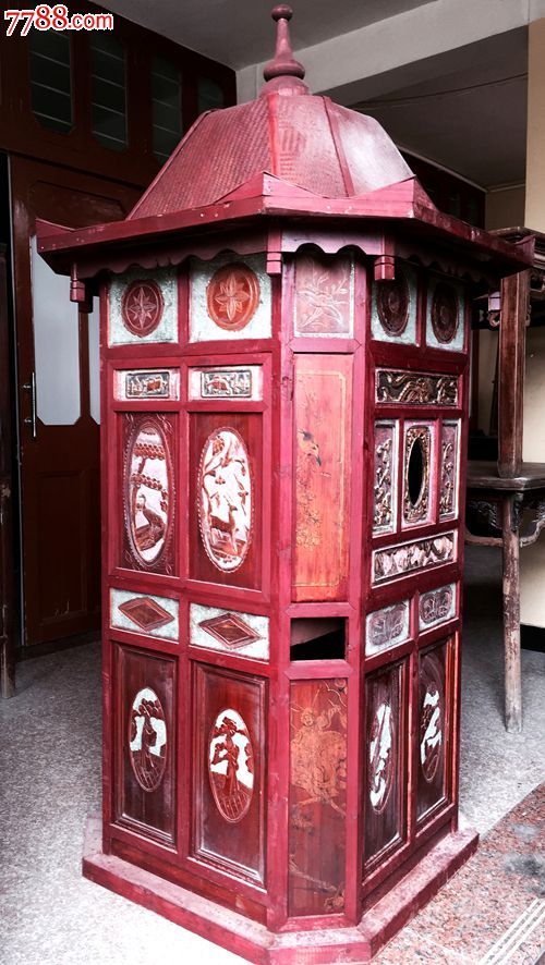 明清古旧家具精工花轿手机13857791050